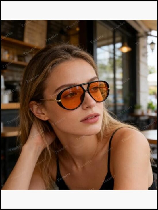 Oversized Aviator Sunglasses Retro Large Shield UV Protection main image 5